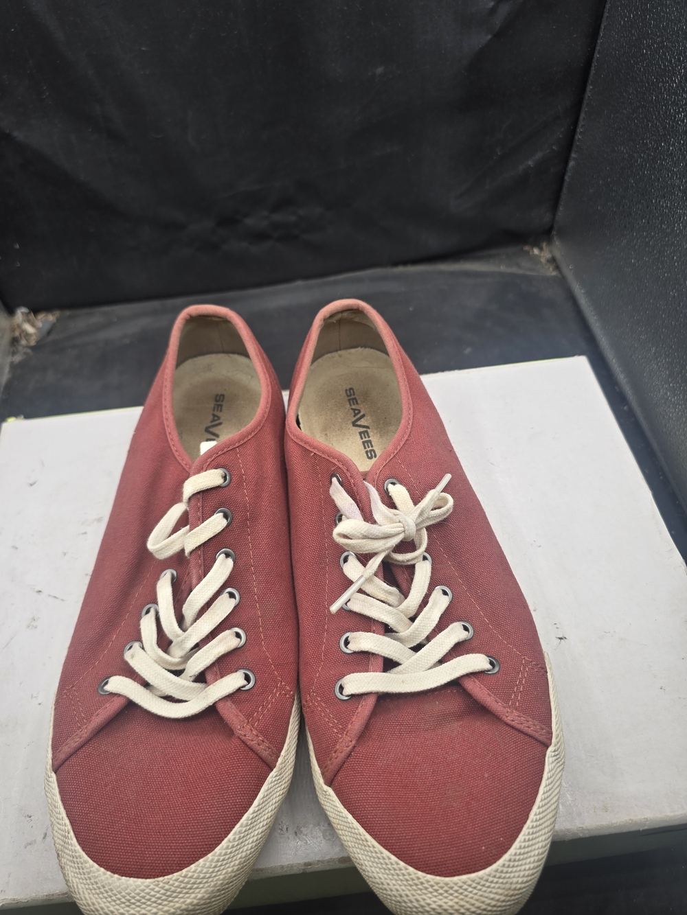 Red Canvas Lace-Up‎ Sneakers